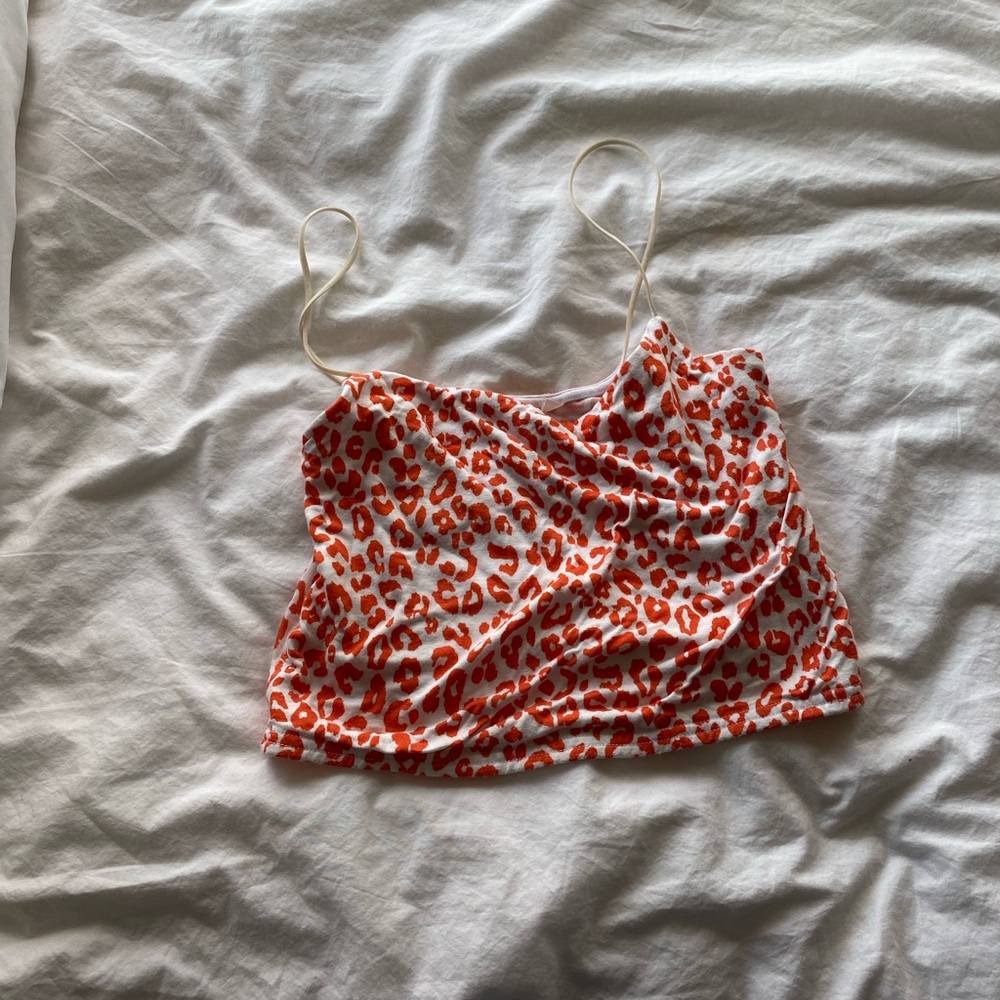 Orange cheetah tank top